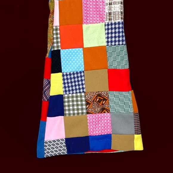 Vintage 70’s Handmade Colorful Patchwork Hippie Festival High Rise Flare Pants - Picture 2 of 8